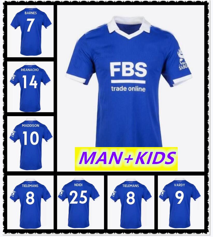 

22 23 Leicester VARDY City home Soccer Jerseys MADDISON new 2022 2023 BARNES TIELEMANS AYOZE DAKA LOOKMAN IHEANACHO BABY JUNIOR Mens kids kit set Football Shirt