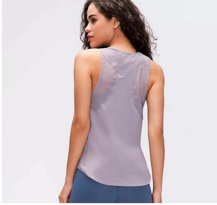 

L-18 yoga shirts exercise fitness sports wear gym clothes women breathable mesh quick dry tank tops vest