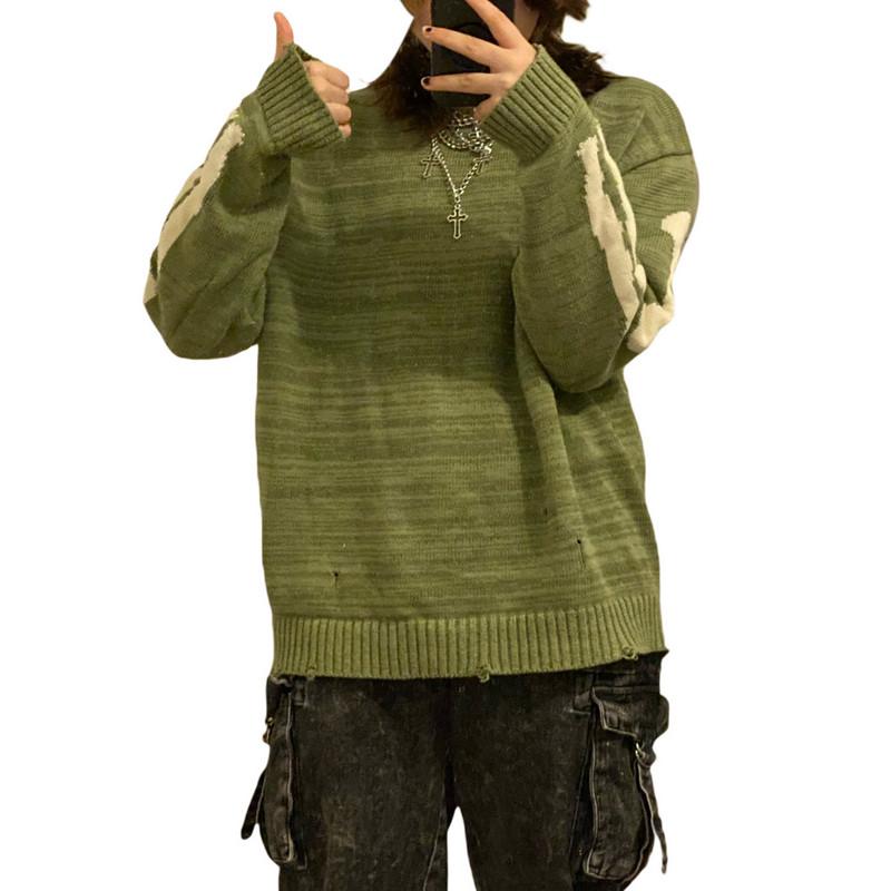 

Women's Sweaters Women Men Crew Neck Autumn Winter 2022 Casual Long Sleeve Skeleton Print Loose Knit PulloversWomen's