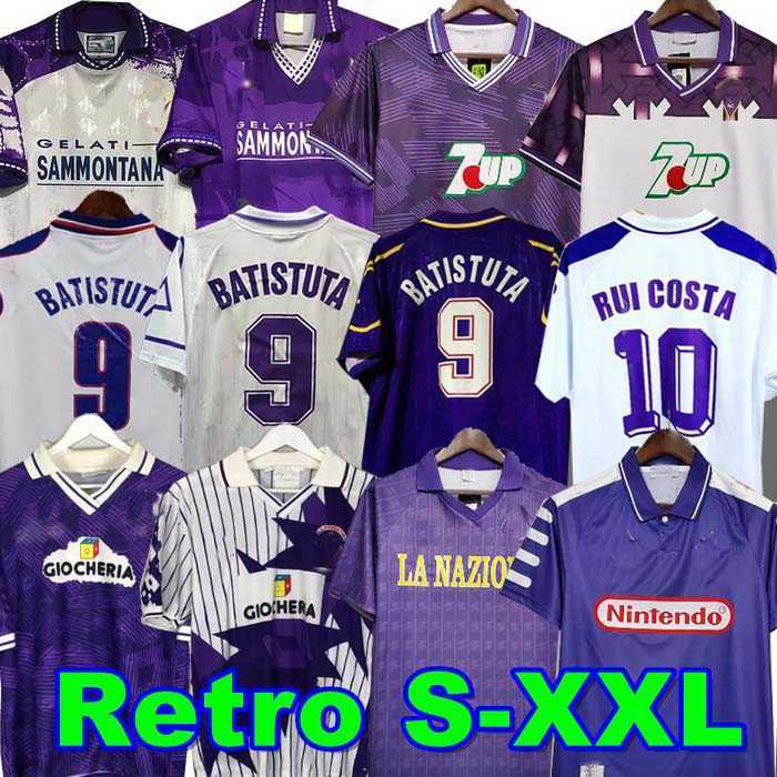 

Retro Soccer Jerseys EDMUNDO BATISTUTA RUI COSTA Home Football Shirt Camisas de Futebol 89 90 91 92 93 94 95 96 97 98 99 00 Fiorentina 2000, 91/92 away