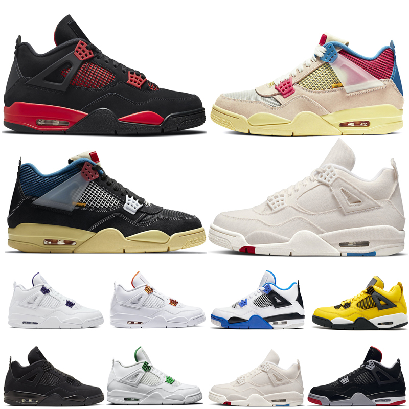 

Nice Quality Jumpman 4s Basketball shoes man woman 4 Red Thunder Black Cat Canvas Bred Motorsports White Oreo University Blue All type high quality