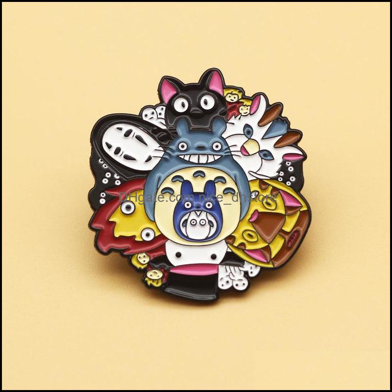 

PinsBrooches Jewelry Cute Character Collection Enamel Pin Faceless Male My Neighbor Totoro Mix Badge Child Brooch Lovers Dhtzg