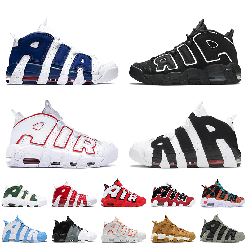 

Basketball Shoes More Uptempos Scottie Pippen Black White Varsity Red University Blue UNC Split Chrome Gym Red Wheat Women Mens Sports Trainers Sneakers Size 36-45, C29 triple white 36-46