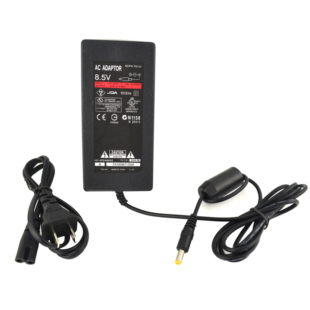 

US Plug AC Adapter Charger Cord Cable Supply Power For PS2 Console Slim Black