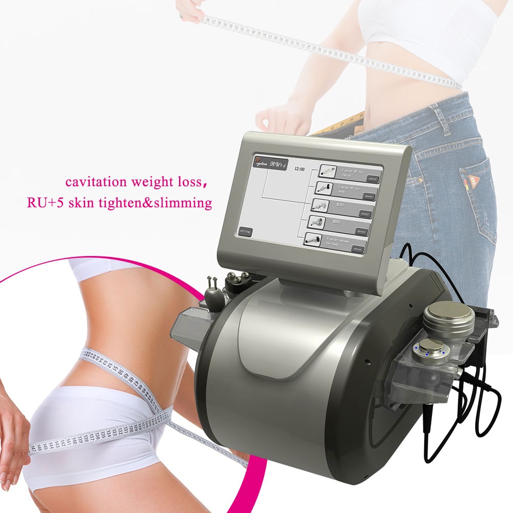 Vacuum portable type ultrasound 40k professional cavitation rf equipment fat reduction six polor radio frequency ultrasonic technology ru+5 machi-image-764176326
