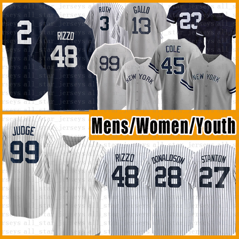 

Anthony Rizzo Yankees 99 Aaron Judge Baseball Jersey Gerrit Cole Derek Jeter DJ LeMahieu Josh Donaldson Giancarlo Stanton Gleyber Torres Joey Gallo Aaron Hicks Ruth, Youth(size:s-xl)yangji