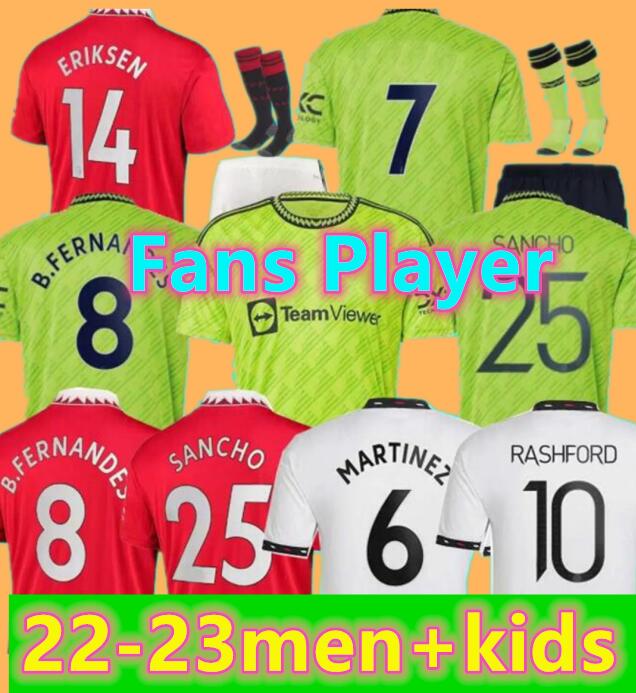 

22 23 SANCHO MaNs UtDs soccer jersey ERIKSON MARTINEZ VARANE GREENWOOD RASHFORD football shirts 2022 2023 men kids kits MANCHESTERS B.FERNANDES Malacia McTominay, Third