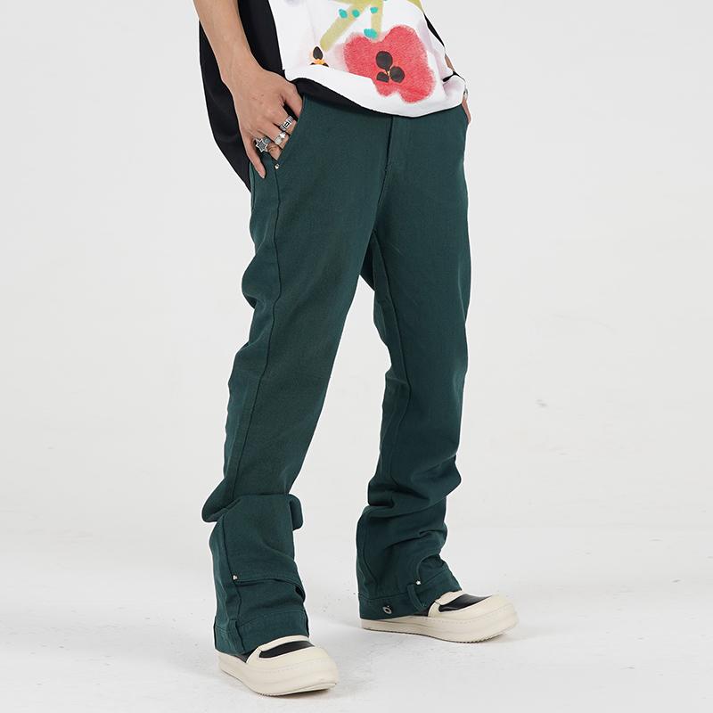 

Men's Pants Hip Hop Ankle Pockets Straight Flare Men And Women Retro Solid Harajuku Oversize Denim Loose Casual Jeans TrousersMen's, Black