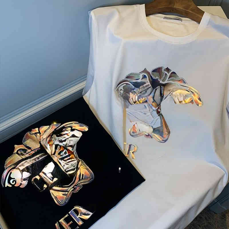 T-shirt à manches courtes d'été Medusa Diamond Fashion Brand Light Luxury Quality Summer T-shirt européen T-shirts de créateurs pour hommes