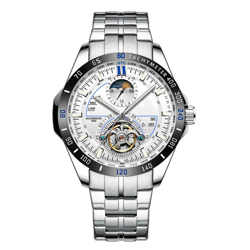 

huiya06 Luxury Tourbillon Fashion Men's Watch Crystal Clock Dress Quartz