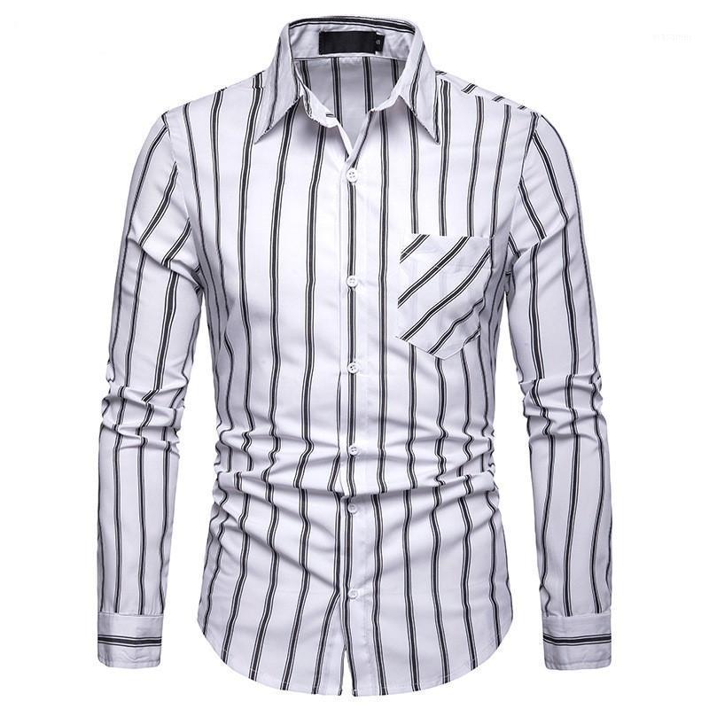 

Men' Casual Shirts 2022 Arrival Brand Spring Business Shirt Long Sleeves Turn-down Collar Striped Men Plus Size 2XL, Black