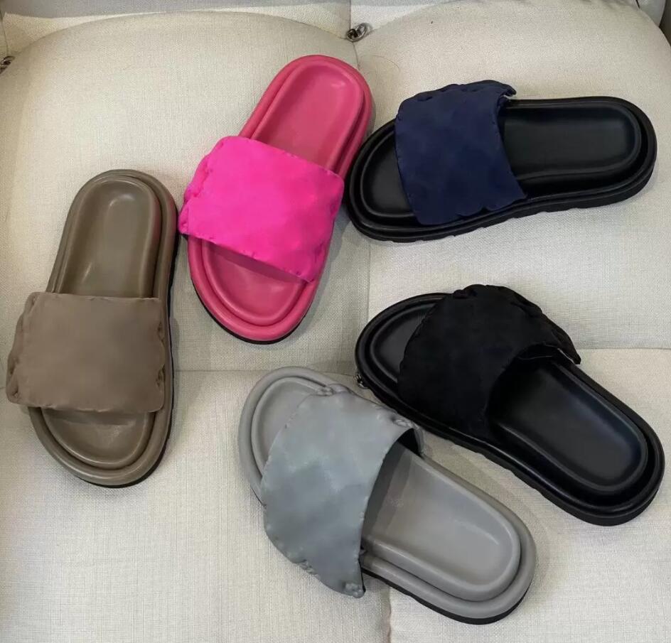 

Designers Smooth Calfkin Women Sandals Outdoor Shoes Sunset Flat Comfort Mules Velcro Padded Front Strap Slippers Fashion Easy-to-wear Style Slides Rubber Outsole