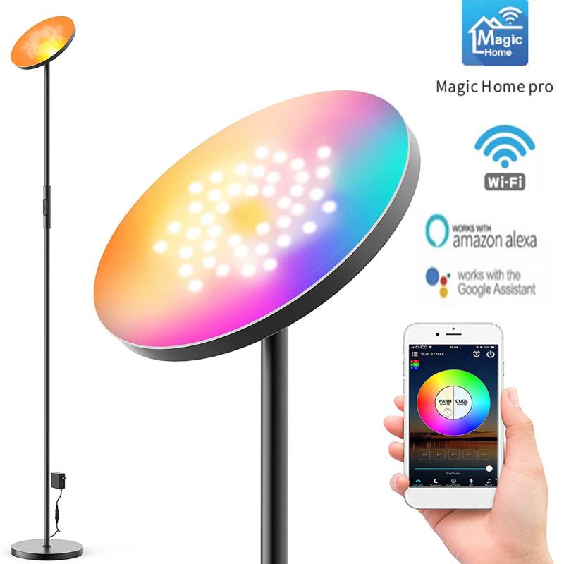 

Floor Lamps Modern Lamp WiFi Smart Standing Pole RGB LED Corner Light Dimmable Color Changing Nightlight For Living Room Offices