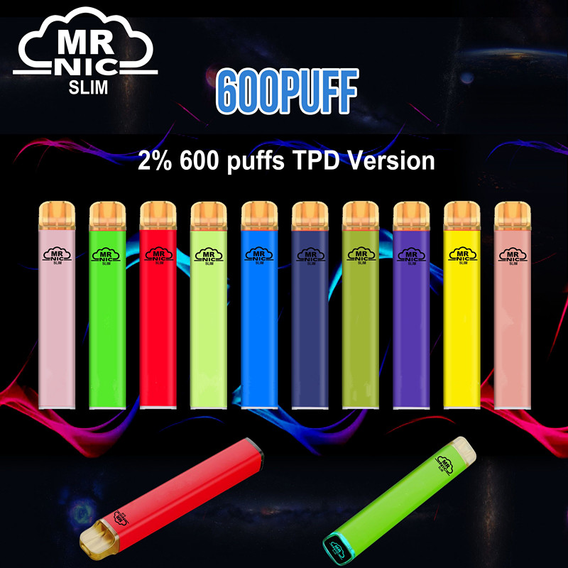 

Original MR NIC SLIM 600 puffs 2% disposable vape pen electronic cigarette Elux Legend with rechargeable function