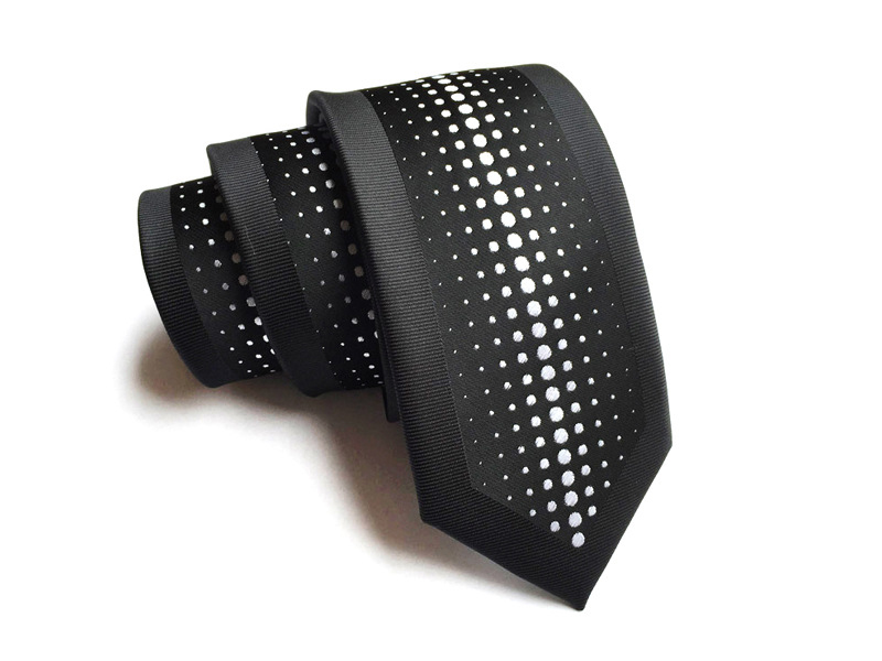 Silk Slim Men Ties Fashion 6cm Skinny Stripe Dot Floral Neck tie for men Woven Formal wear business wedding party 15-image-762841940