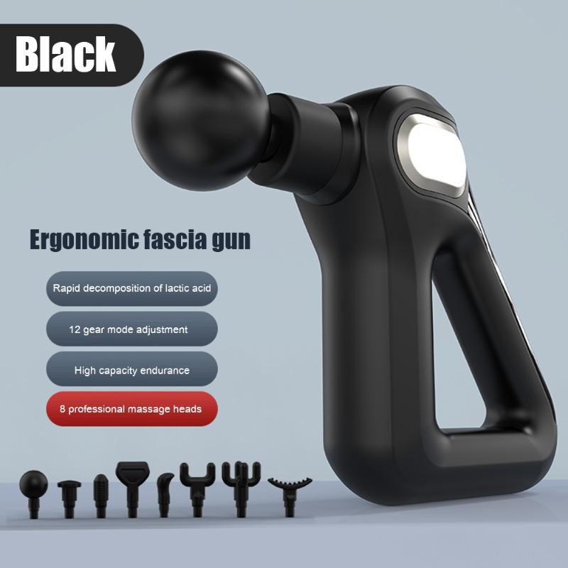 

Accessories LCD Display Handheld Triangular USB Fascia Gun With 8 Heads Portable Pocket Back Neck Muscle Massager Body Relaxing Device
