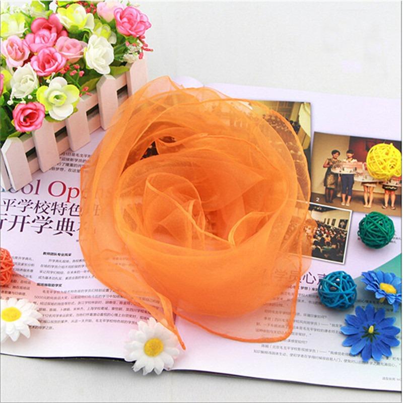 

Scarves Candy Color Square Scarf Girls Performance Small Solid Imitation Silk Head Children Dance Neck BandanaScarves