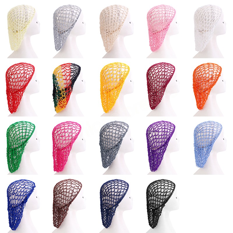

Handmade Crochet Hair Snood Cap With Elastic Band Mesh Head Cover Hair Net Wrap Makeup Beauty Hair Accessories