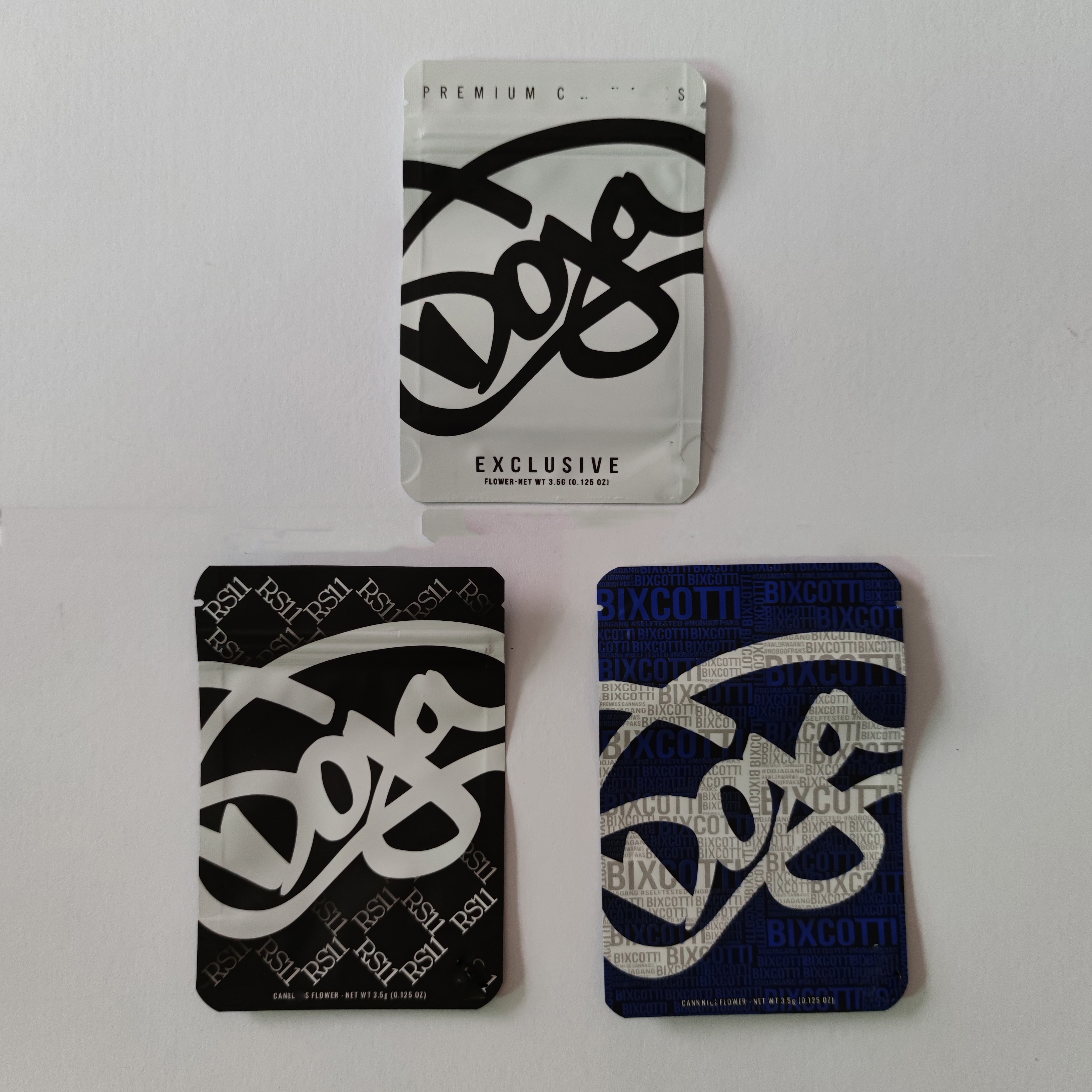 

EMPTY 2022 doja mylar bag NET WT cookie 3.5g packaging bags Exclusive flower medicated resealable edible candy gummy smell proof plastic pack edibles gummies package