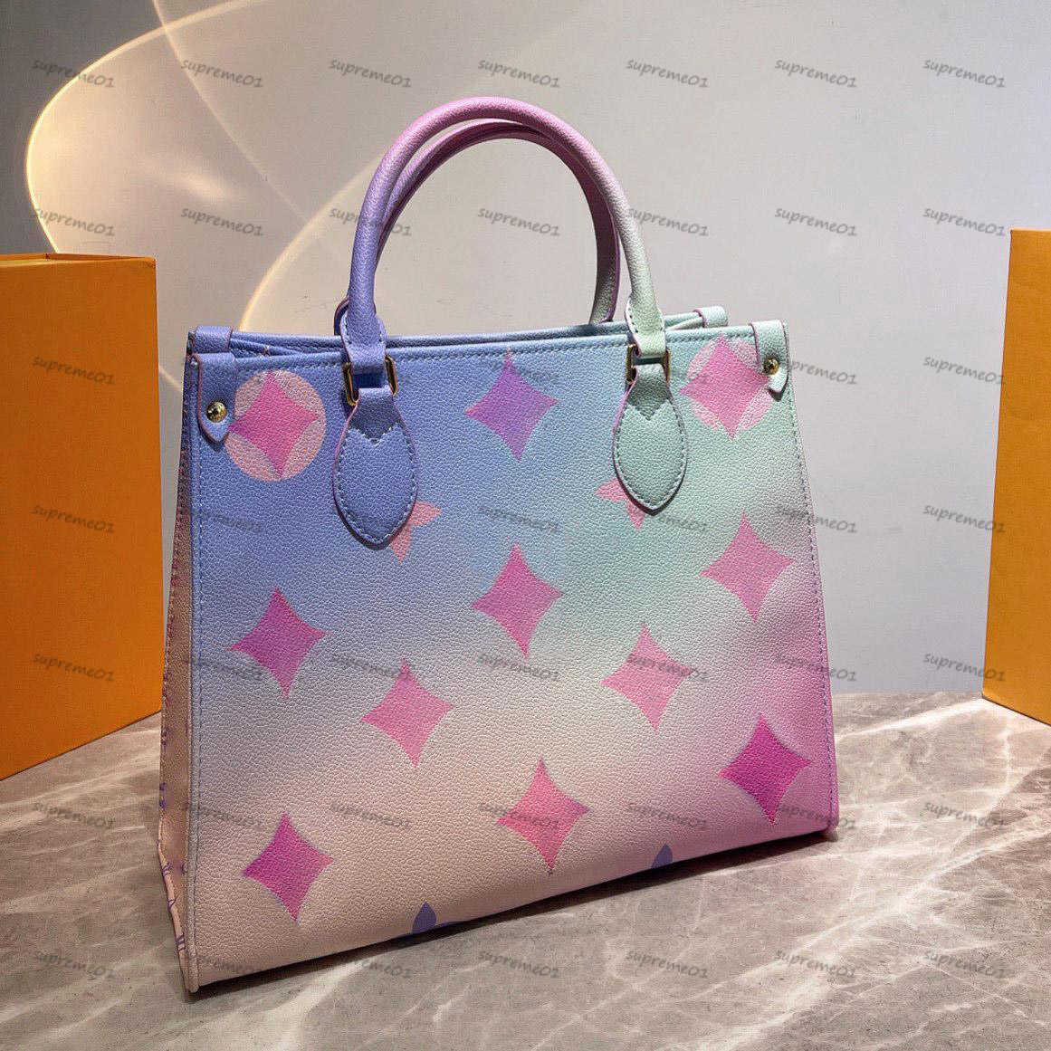 

Multicolor Gradient ON THE GO Onthego Handbags Tote Women Designers Crossbody Bags SPRING IN THE CITY Large Shoulder Shopping Bag Lady Purse M46076 M20510 M59856, Customize