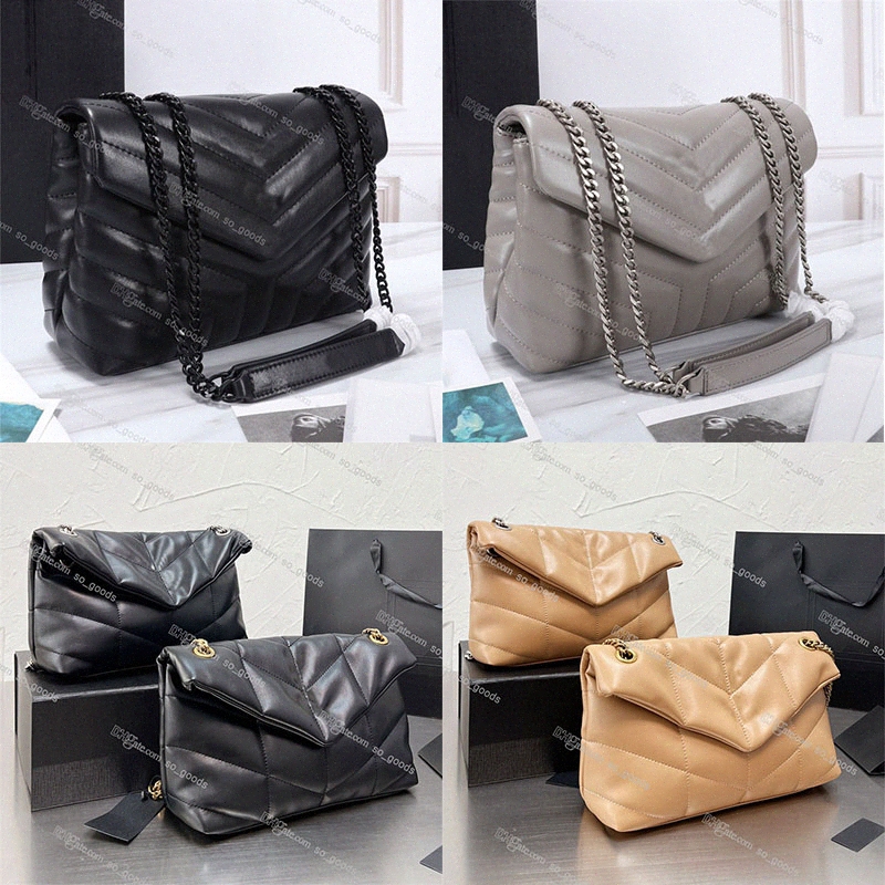 

LOULOU and LOULOU PUFFER Designer Genuine Leather Bag Women Large Chain Shoulder Matelasse Toy Small Medium Luxury Fashion Black Ysls Beige Crossbody Purse, Customize