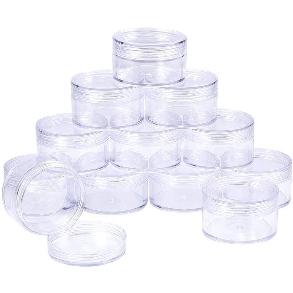 

5g 10g 15g 20g Portable Plastic Cosmetic Empty Jars Clear Bottles Eyeshadow Makeup Cream Lip Balm Container Pots