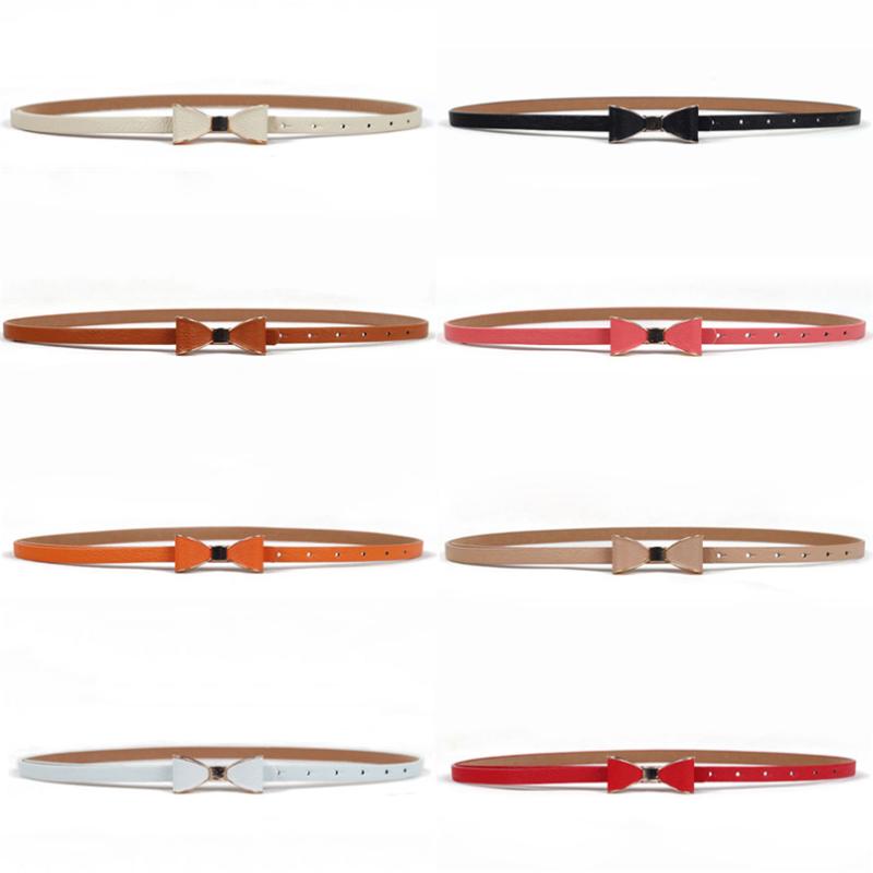 

Belts 2022 Women Tide Slim Waist Bowknot Alloy Buckle PU Leather Fashion Straps Dresses Pants Decoration Girles Gifts, Beige