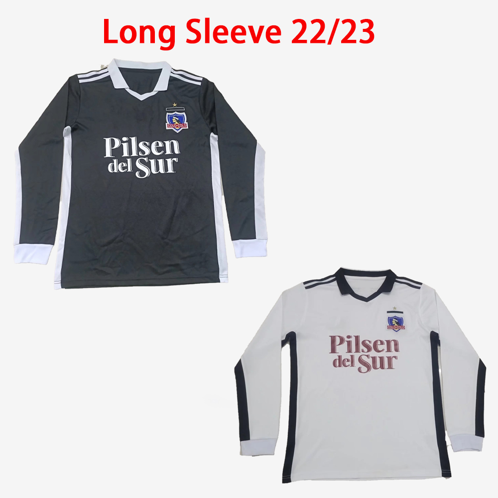 

Long Sleeve 2022 2023 Colo Colo soccer Jerseys full MENS home away #10 ALEXIS #37 FALCON BLANDI SUAZO CAMPOS 22 23 OPAZO football shirt white black S-2XL, 22/23 long sleeve