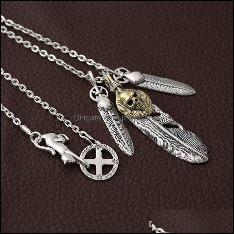 

Brand New 925 Sterling Sier Jewelry Vintage Japanese Antique Hand-Made Designer Feather Skl Pendant Necklaces Men Women Drop Delivery 2021
