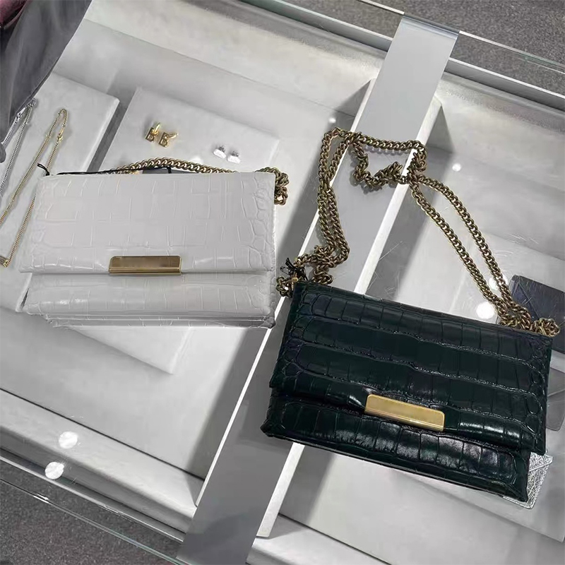 

Designer Handbags Shoulder Chain Bag Clutches Flap Totes Bags Wallets Crocodile Wallet Leather Organ Bags Square Stripes at Waist Women's Handbag, Customize
