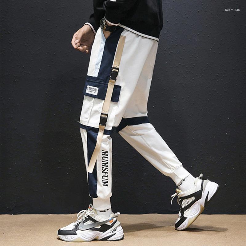 

Men's Pants Japanese Streetwear Men Cargo Elastic Waist Loose Drawstring Sweatpants Joggers Sports Punk Trousers Mixed ColorMen's Naom22, Gz0250-white