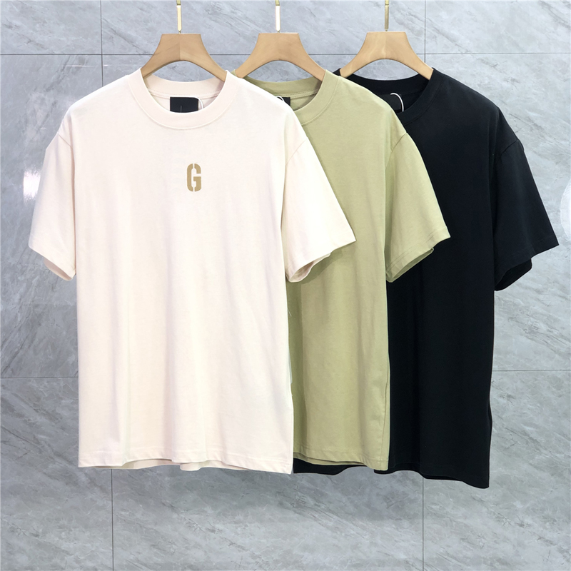 

22fw flocking print Washed Silicone Logo T Shirt Summer Tee high street casual Men Women Short Sleeve Distressed Tshirt, Washed black