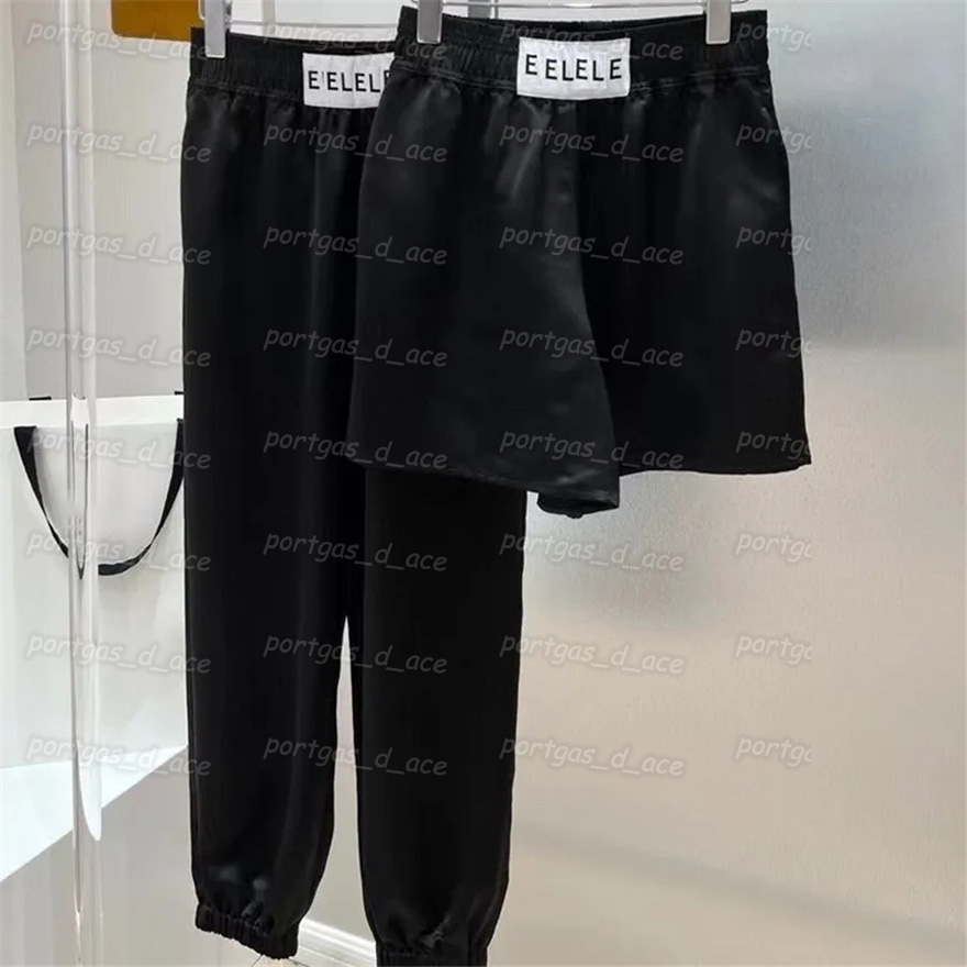 

Letters Womens Pants High Waist Elastic Black Shorts Girtls Ladies Fashion Relaxed Trousers