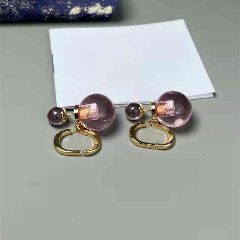 

Luxury Jewelry Charm Pearl Earrings 2022d Cd Pearl Earrings Female Pink Blue Transparent Resin High Texture Net Red Temperament 925 Silver Needle