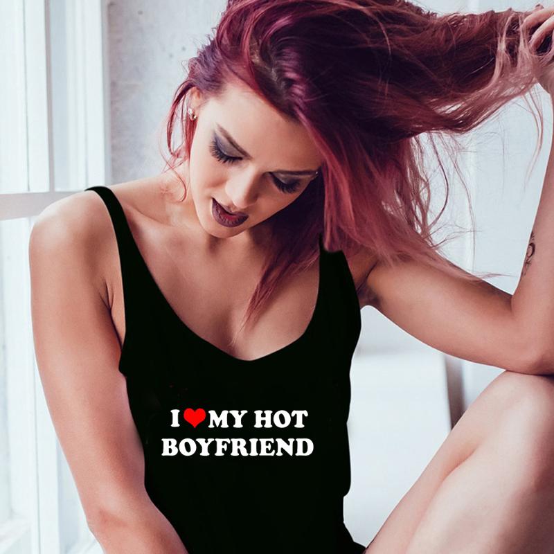 

Women' Tanks & Camis Love My Not Boyfriend Red Heart Women Tank Tops Cotton Y2k Accessories College Fashion Racerback Workout Clothing Ladi, Black