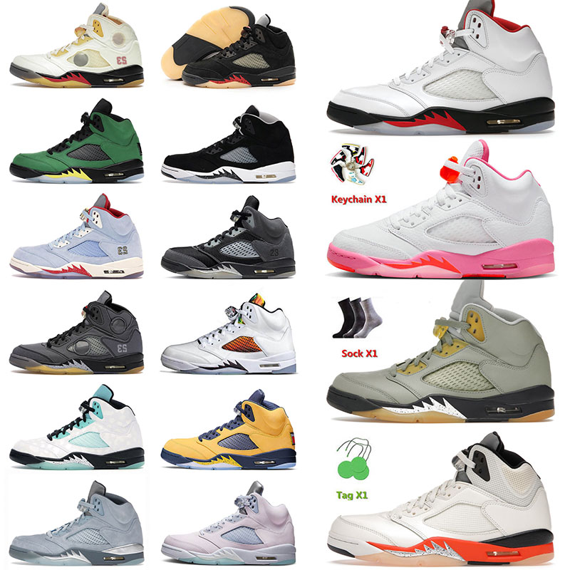 

Authentic OG Jumpman 5 5s V Basketball Shoes Off Sail Jade Horizon Pinksicle What The Black Muslin Jorden Men Women Trainers Sneakers Eur 36-47, D5 black muslin 36-47