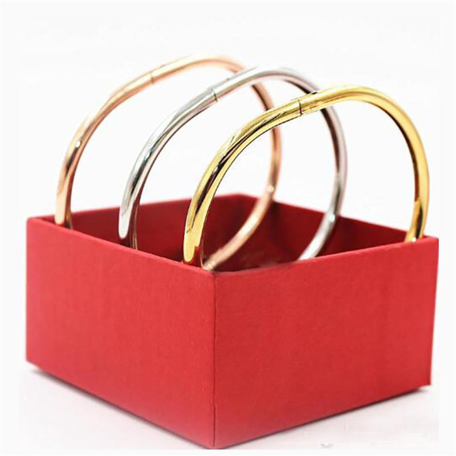 

Titanium Stainless Steel Brands Bangle Lovers Nails Classic Zircon Bracelet Gold Bracelets Punk for Women gift Luxurious Superior 265w