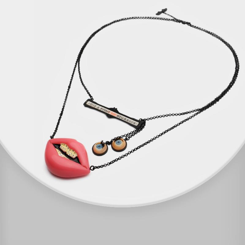 

Pendant Necklaces Amorita Boutique Cute Mouth Eyes Necklace Mutilayers For Daughter Gift Jewelry AccessoriesPendant