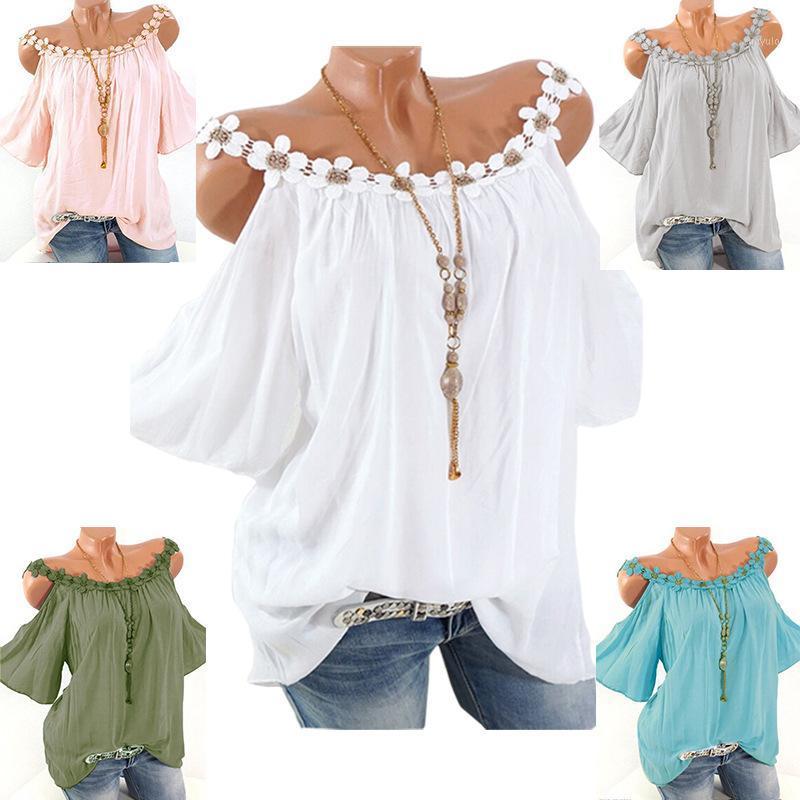 

Casual Summer Woman White T-shirt Sexy Strapless Lace Short Sleeve T-Shirts 2022 Fashion Slim Female Streetwear Ladies Solid Top Women, 190502-gray