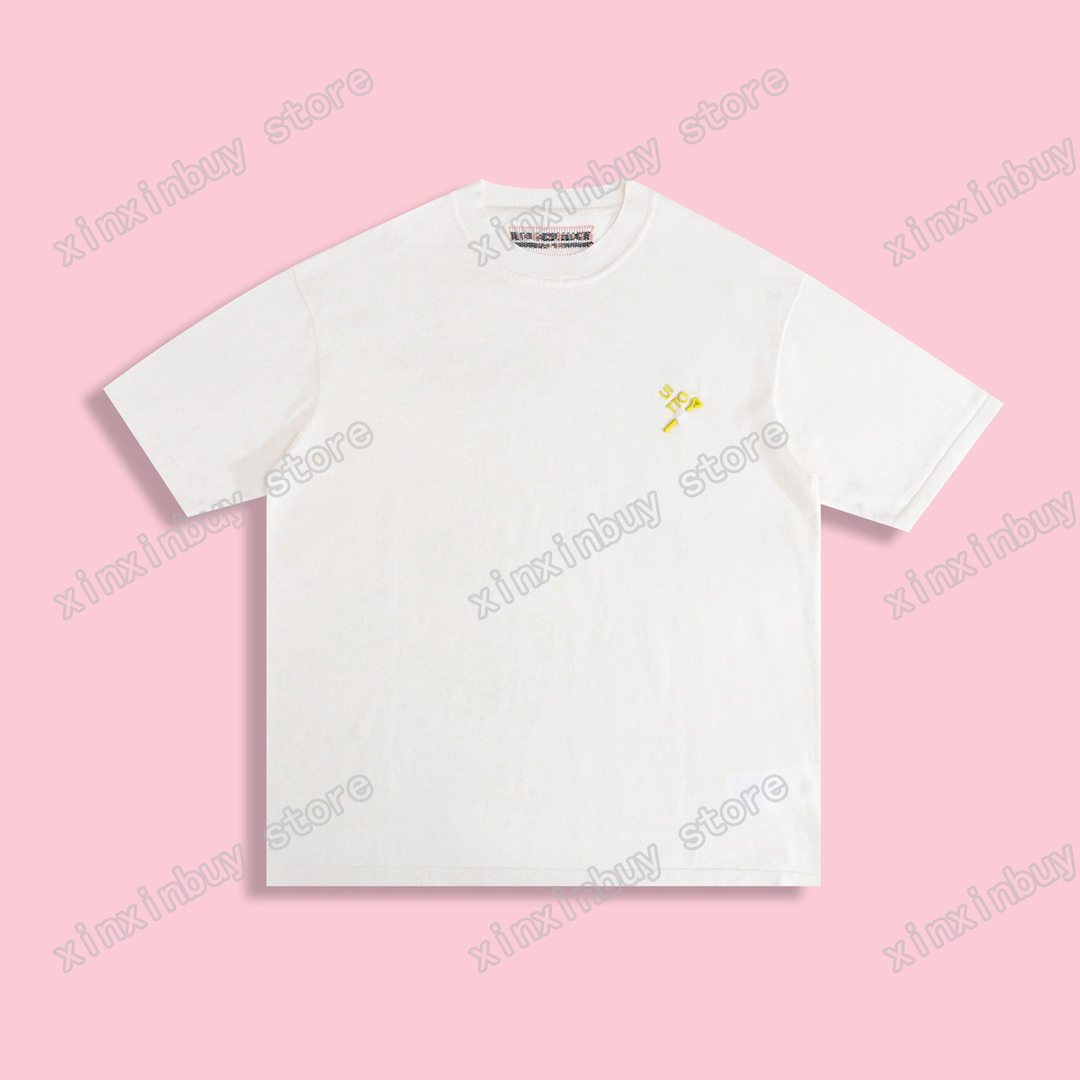 

22ss Men Women Designers Knit t shirts tee brooch letter Embroidery short sleeve Crew Neck Streetwear black white red xinxinbuy S-2XL, L01