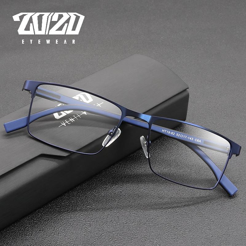 

Fashion Sunglasses Frames 20/20 Design Men Titanium Alloy Optical Glasses Frame Male Square Ultralight Eye Myopia Prescription Eyeglasses HT