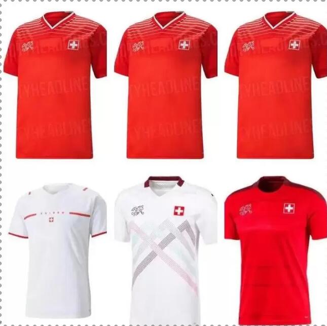 2021 2022 2023 Suisse Soccer Jersey 21/22/23 Akanji Zakaria Rodriguez Elvedi Maillots de Football Shirt Children Team Uniforms d'équipe nationale