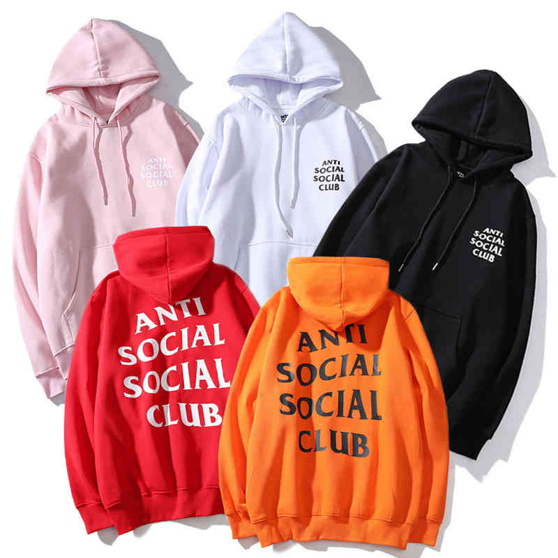 

American anti social club ASSC men' and women' super fire Plush Hoodie, White