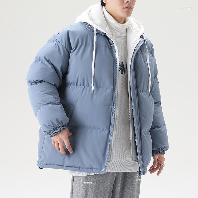 

Men' Down & Parkas -3XL Plus Size Men Winter Warm Jacket Hooded Outwear Coat Korean Streetwear Long Sleeve Fake Two Pieces Man Jaket Guin2, Pin parka coat men