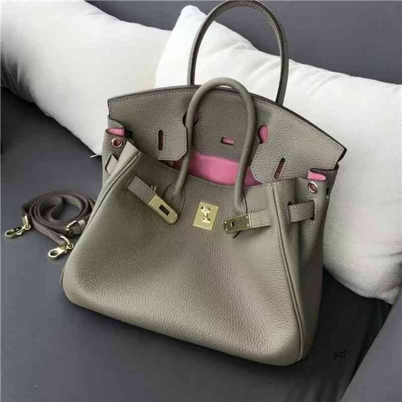 Sacs à main Birkins Sacs à bandoulière Épaule Femmes Fourre-tout 2022 Cuir Texture Sac pour femme Couleur intérieure Première couche Cuir de vach