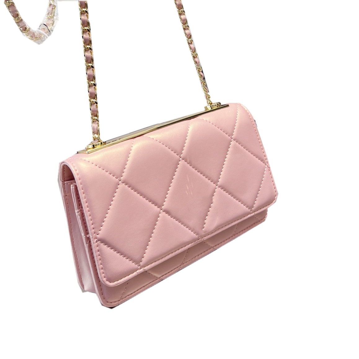 Dames Designer Villade matelassé Mini Woc Sac Pearl Lambkin Classic Diamond Gold Metal Hardware Chain d'épaule en cuir Purse à bandoulière Luxury