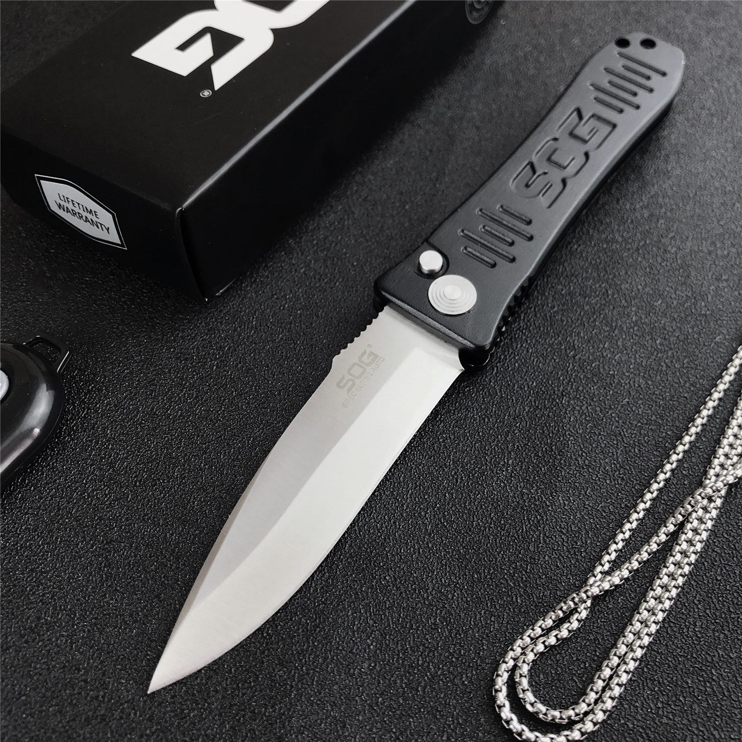 

Tactical SOG Spec Elite Automatic Folding Knife 4" D2 Blade Black Aluminum Handle Outdoor Hunting Camping Survival Knives 535 9400 7800