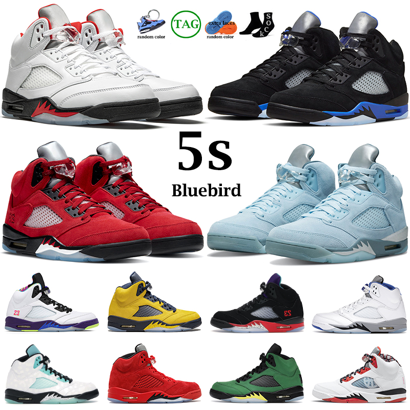

5s men women basketball shoes 5 Bluebird Moonlight Racer Blue Raging Red Stealth 2.0 Alternate Grape What The Michigan mens trainers sports sneakers, 21