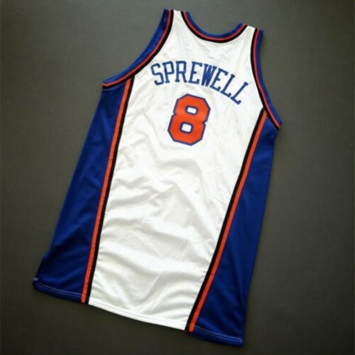 

Chen37 rare Basketball Jersey Men Youth women Vintage 8 Latrell Sprewell P BRAND 00 01 High School Size S-5XL custom any name or number, White men s-4xl