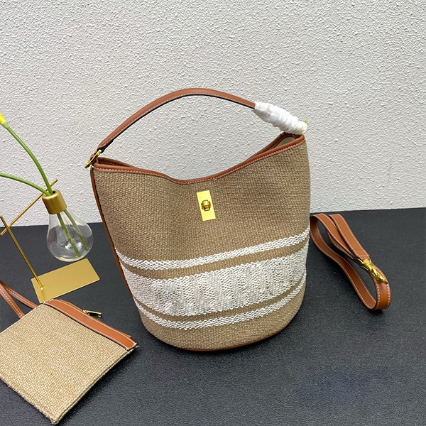 

Superior quality straw Tote Bags Woven 2022 new bucket bag shoulder handbag messenger French Lafite grass canvas Large capacity shopping bag girl handle purse c